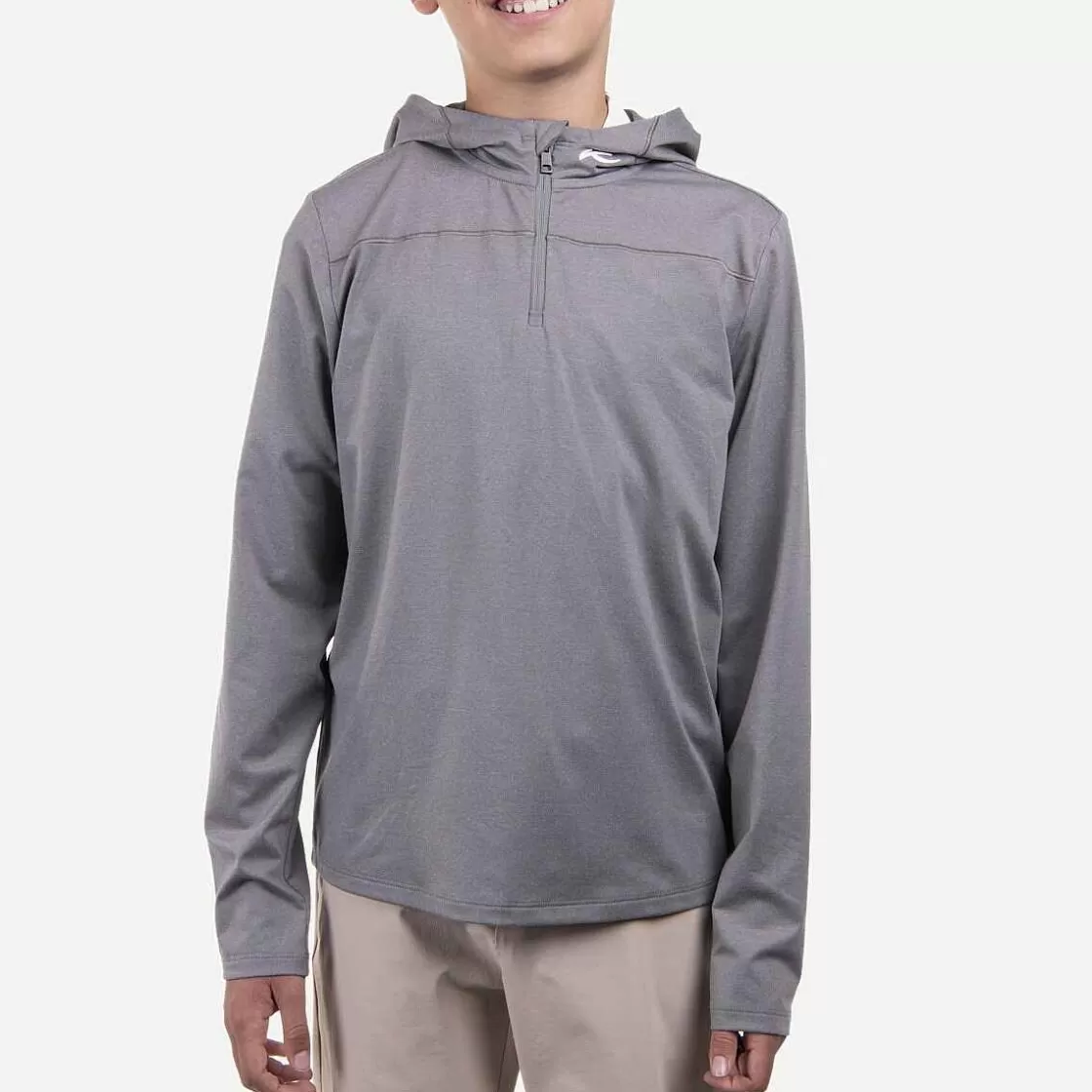 KJUS Boys' Hood Midlayer Half-Zip Pewter Flash Sale