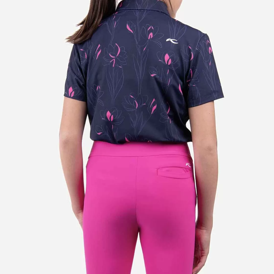 KJUS Girls' Printed Polo S/S Atlanta Blue/Magenta Store