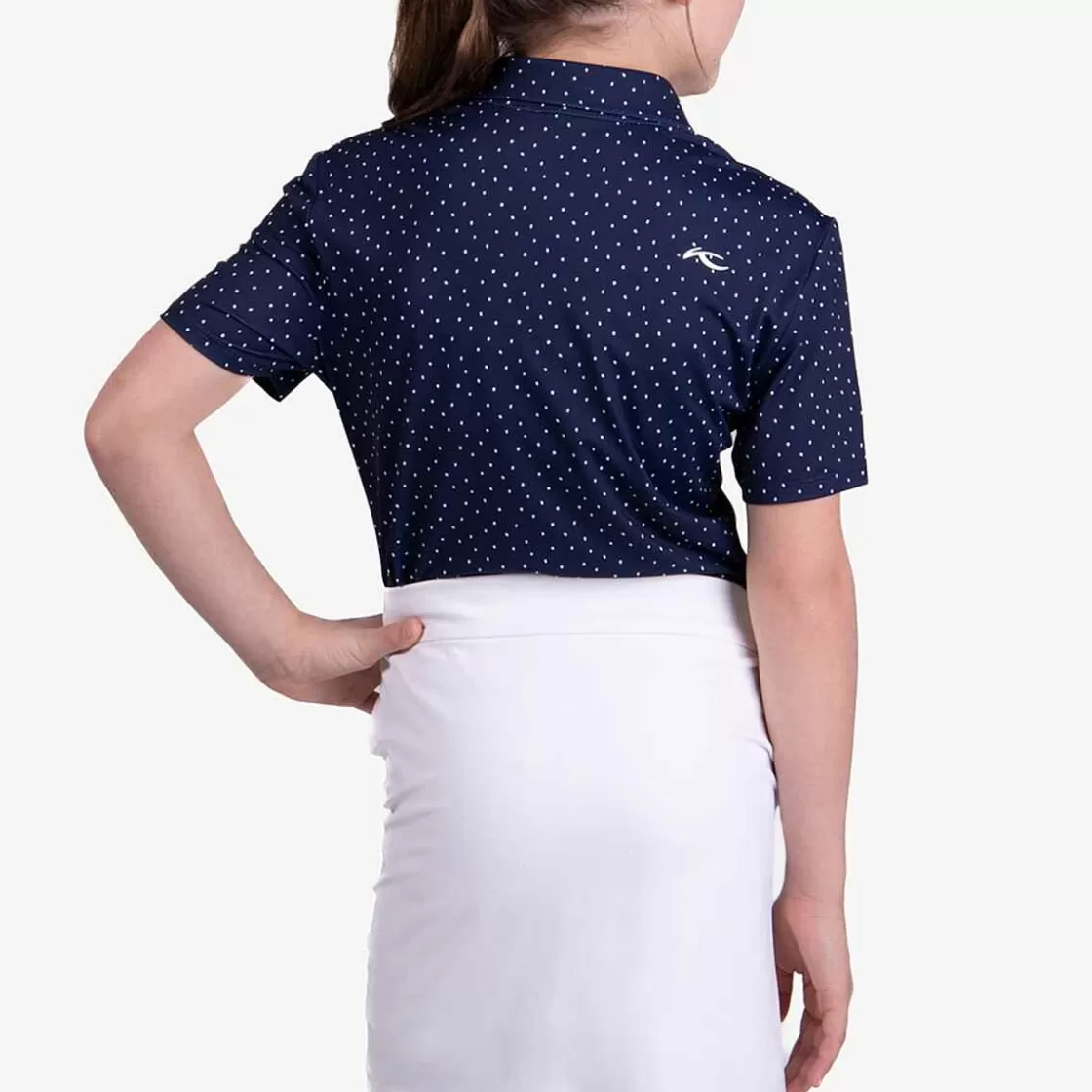 KJUS Girls' Printed Polo S/S Atlanta Blue/White Best Sale