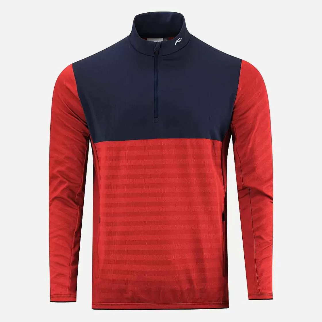 KJUS Men'S David Midlayer Half-Zip Cosmic Red/Atlanta Blue Best Sale