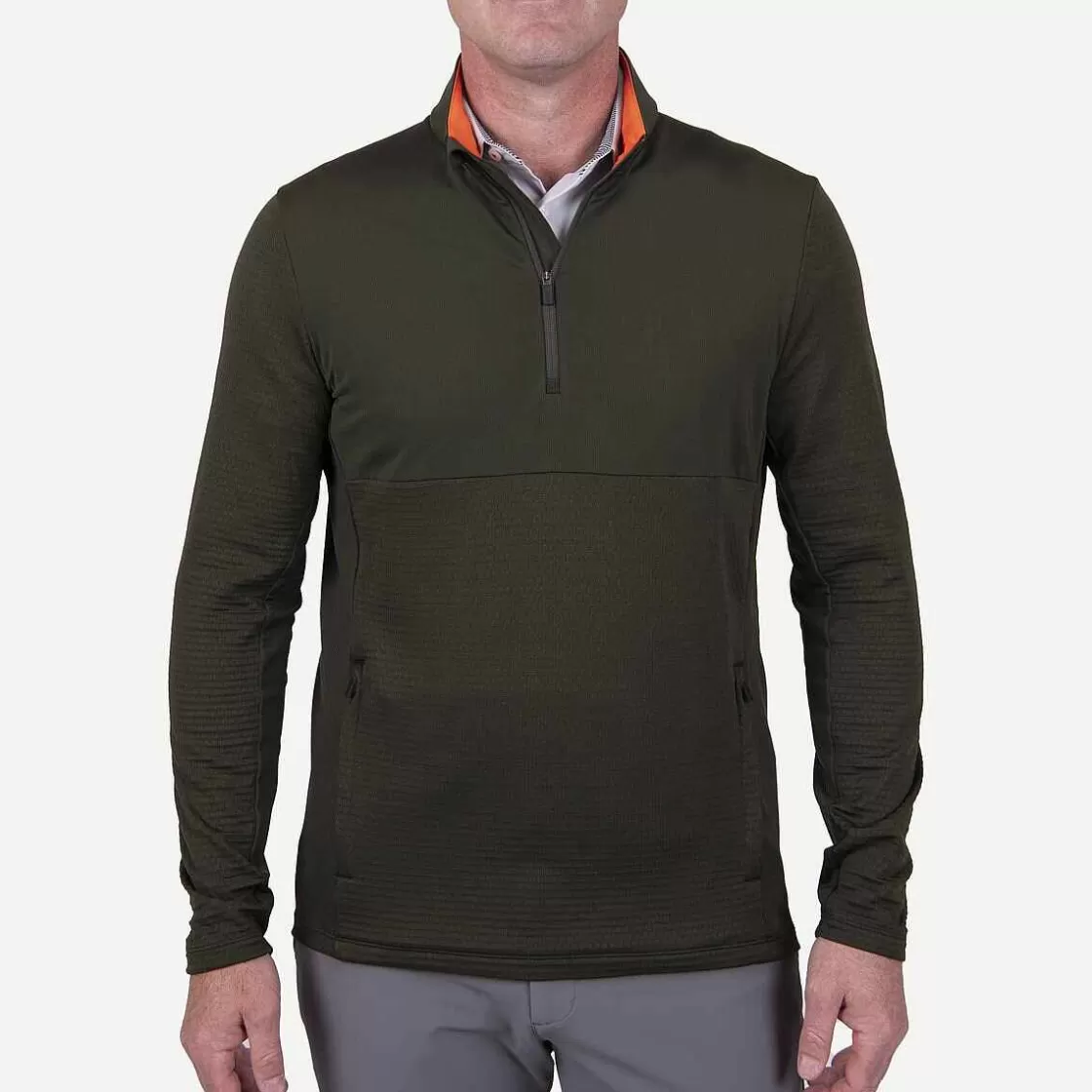 KJUS Men'S David Midlayer Half-Zip Dark Olive Best Sale