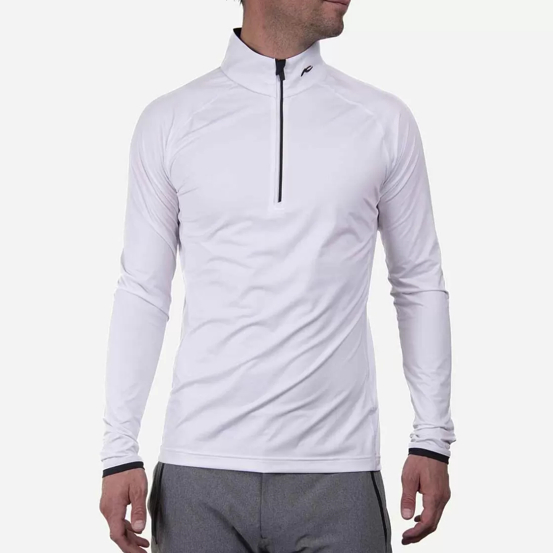 KJUS Men'S Feel Midlayer Half-Zip White/Black Flash Sale