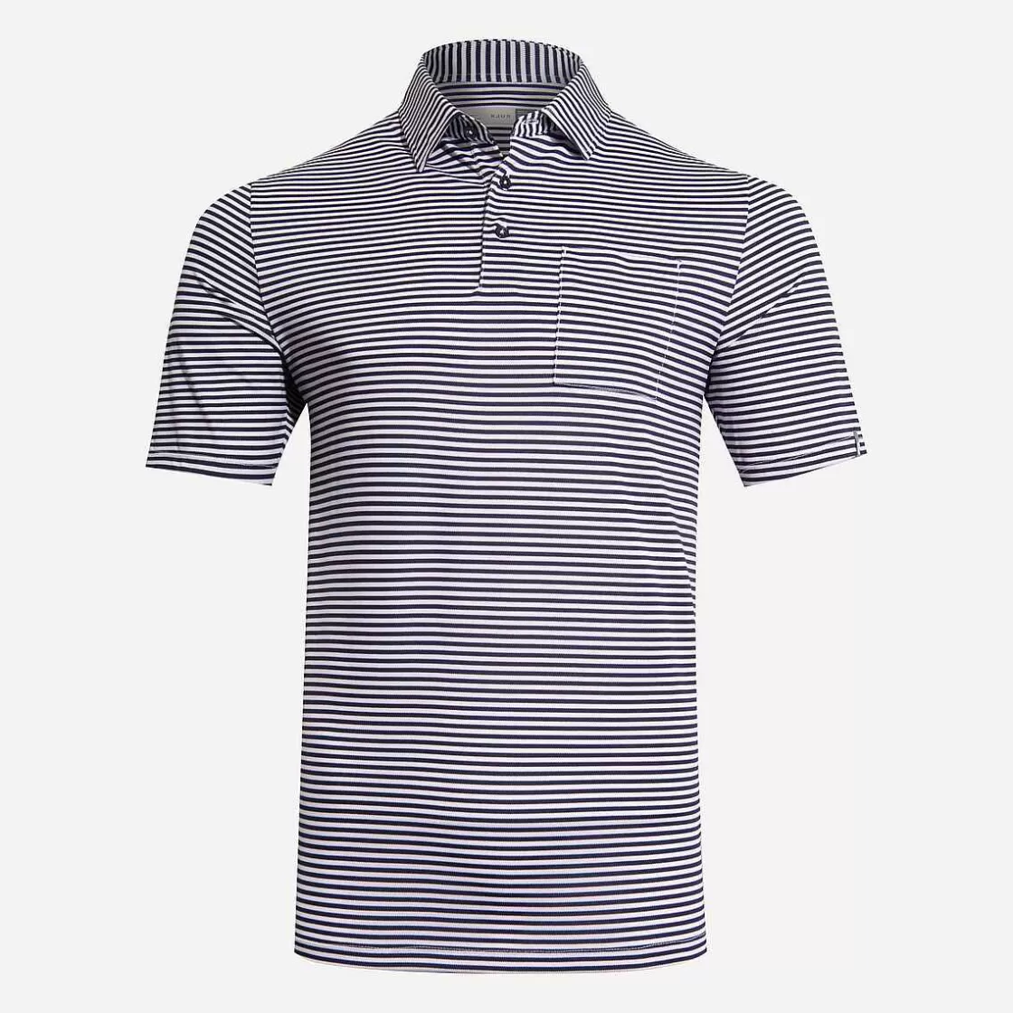 KJUS Men'S Lee Stripe Polo S/S White/Atlanta Blue Store