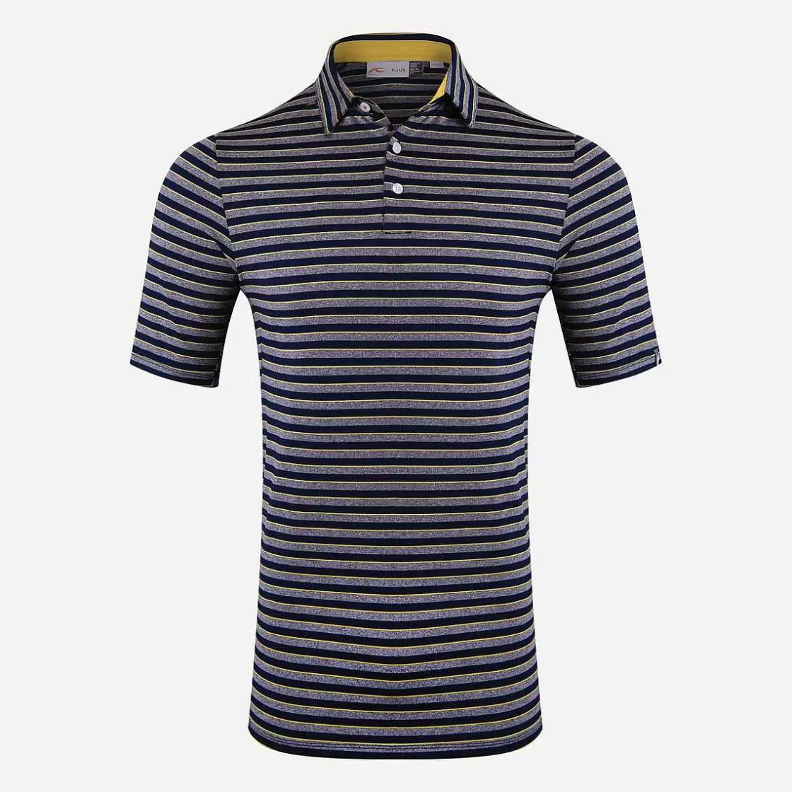 KJUS Men'S Soren Multi Stripe Polo S/S Iron/Atlanta Blue Flash Sale