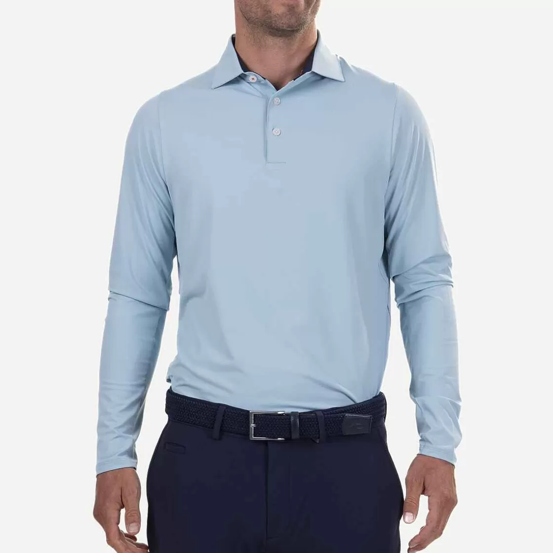 KJUS Men'S Soren Polo L/S (Solid) Coastline Outlet