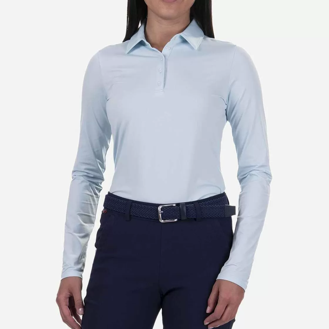 KJUS Women'S Collagen Polo L/S Icy Blue Cheap