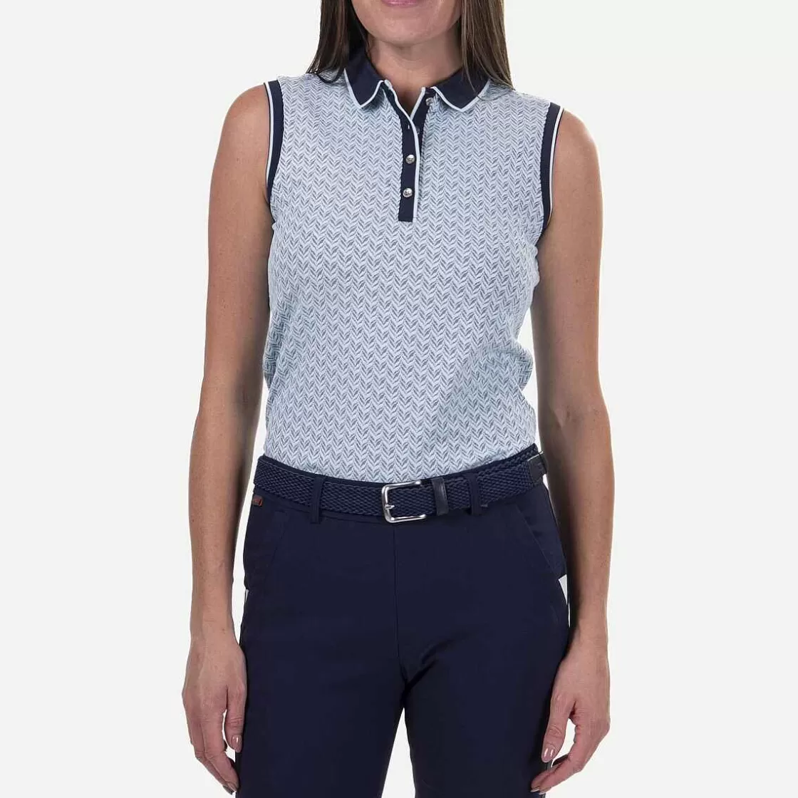 KJUS Women'S Ella Structure Polo S/L Icy Blue/Atlanta Blue Best