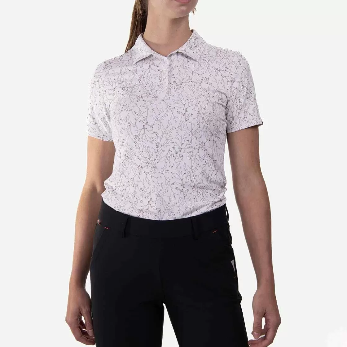 KJUS Women'S Enya Printed Polo S/S Ivory/Almond Sale