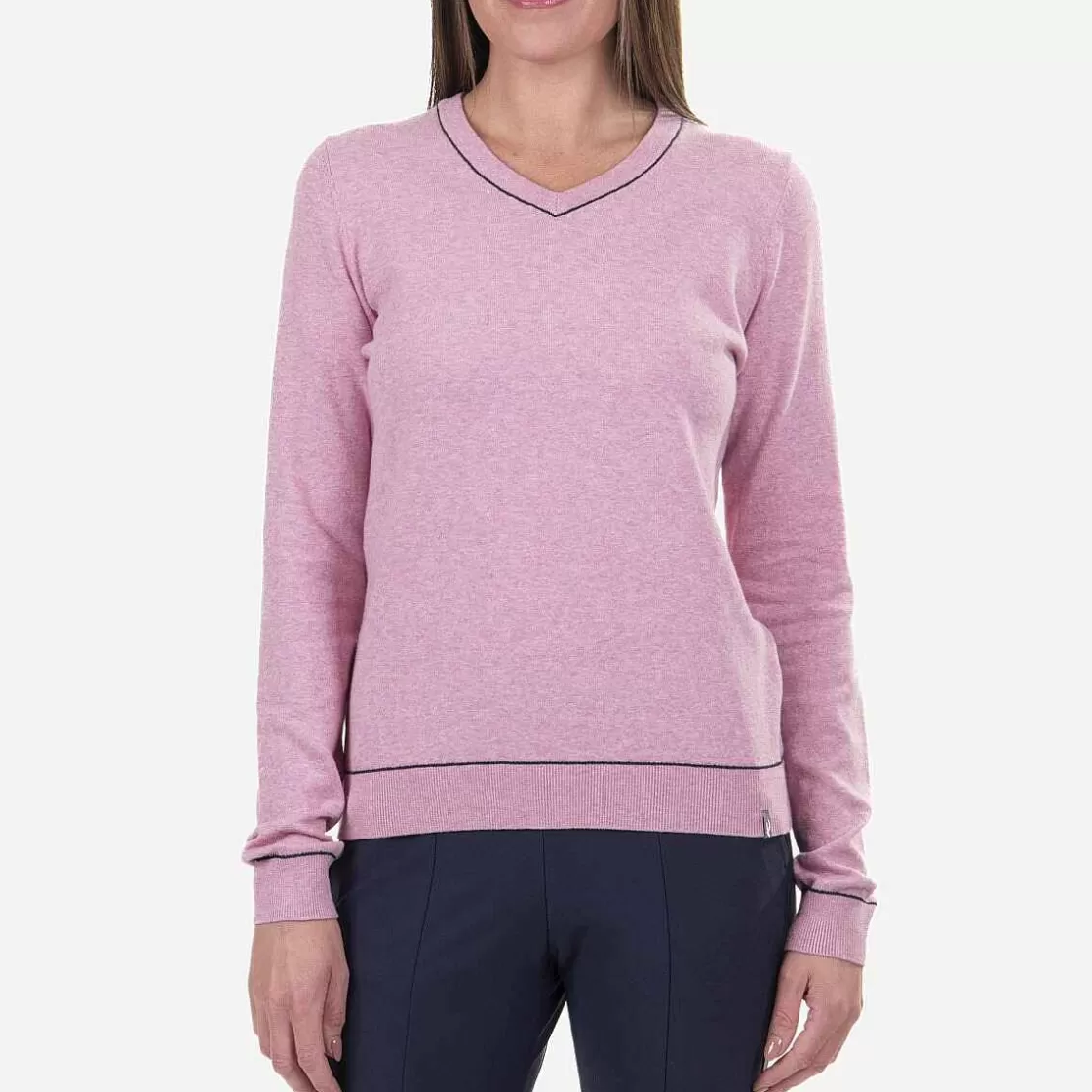 KJUS Women'S Kicki V-Neck Pullover Pink Sorbet Flash Sale