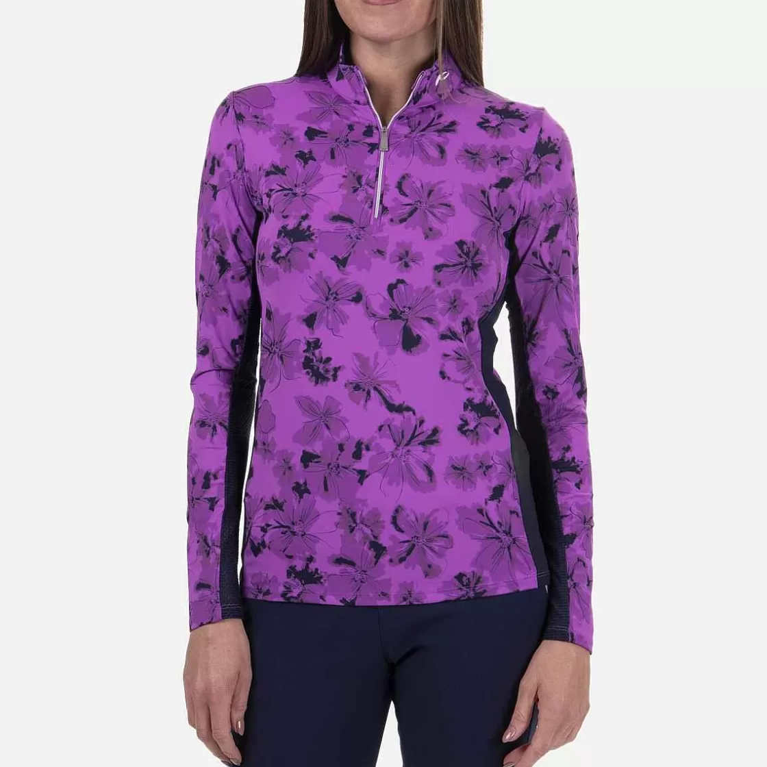 KJUS Women'S Sunshine Printed Half-Zip Foxglove/Atlanta Blue Cheap