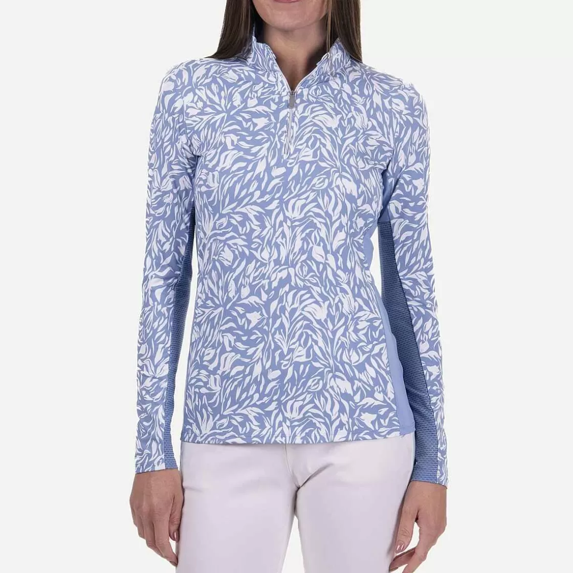 KJUS Women'S Sunshine Printed Half-Zip Calm Blue/White Sale