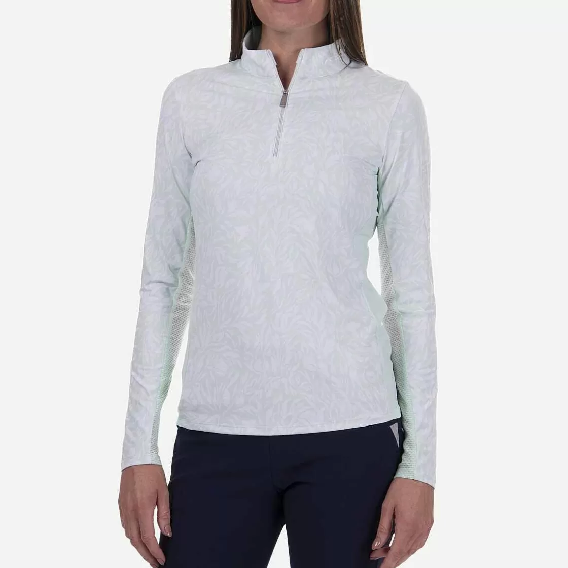 KJUS Women'S Sunshine Printed Half-Zip Cucumber Ice/White Online