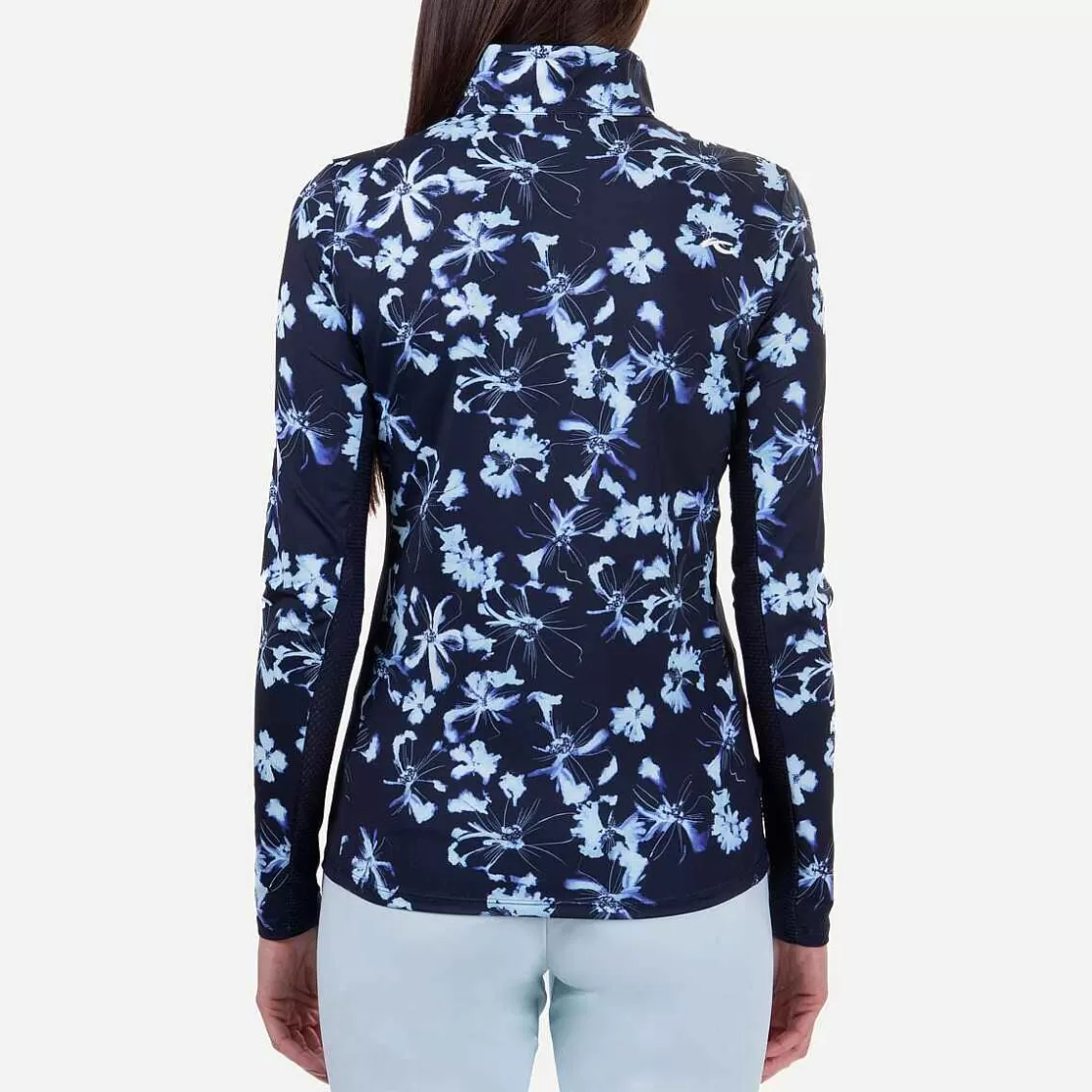 KJUS Women'S Sunshine Printed Half-Zip Icy Blue/Atlanta Blue Best Sale